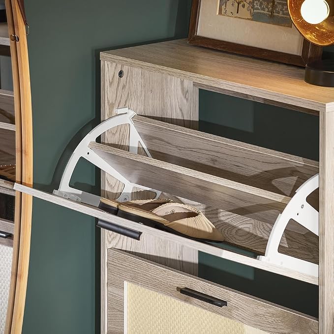 Haotian Shoe Cabinet for Entryway-FSR137 (Beige, 3-Drawers)