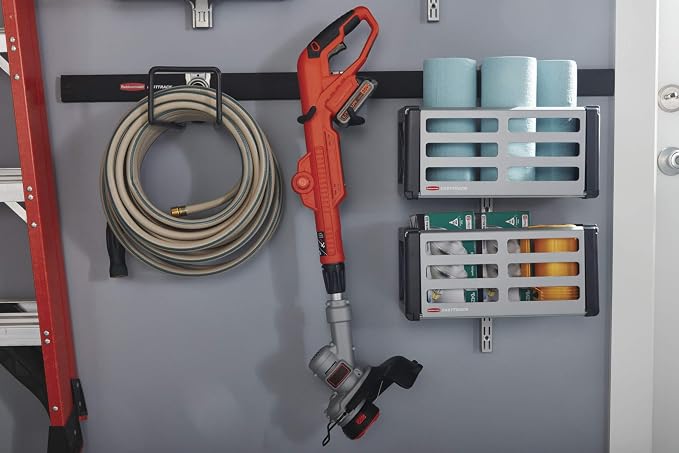 Rubbermaid Garage Fasttrack Power Tool Holder Satin Nickel Wall Mounted Storage System Holds up to 50 pounds for Home/Garage/Tool Organization (Pack of 6)