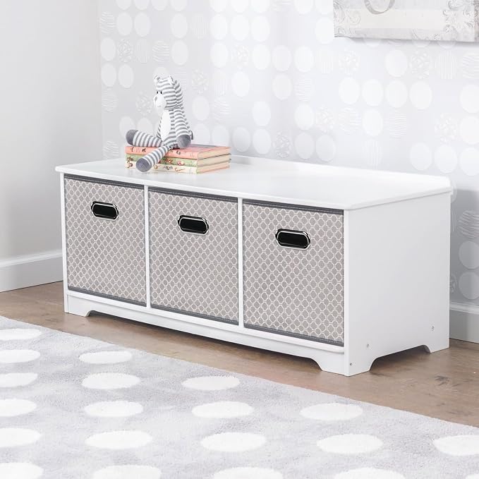 Black Foldable Storage Cubes Bins , Fabric Storage Box Cubes Organizer Baskets with Dual Handles for Home Organizer Grey Light