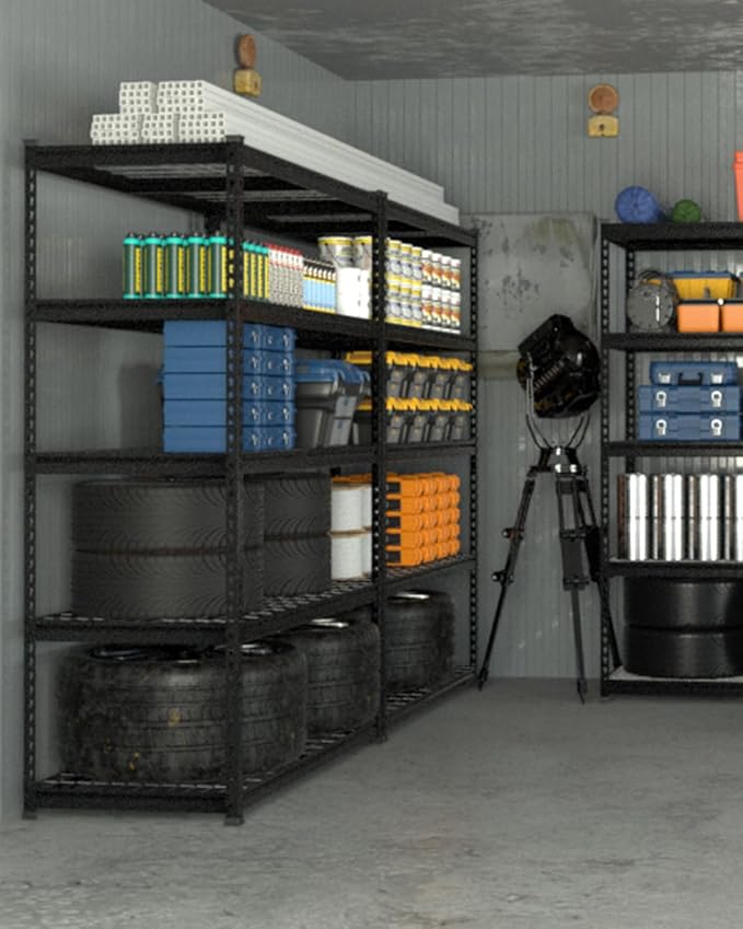WORKPRO 5-Layer Heavy Duty Metal Storage Rack, 48”W x 24”D x 72”H, Adjustable Shelving Unit with 4000 lbs Total Load Capacity, for Garage, Kitchen, Bathroom, Warehouse