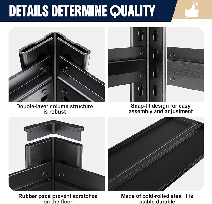 Set of 2 Heavy Duty Garage Shelving, 71.2" Hx46 Wx20 D, Adjustable Storage Shelves Unit for Garage Storage, Metal Shelving & Shelves Organizer for Home, Warehouse, Workshop & Commercial Use