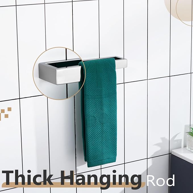 KOKOSIRI Towel Ring Chrome Hand Towel Bar Rack 9-Inch Kitchen Holder Polished Stainless Steel for Bathroom Hardware Wall Mounted, 1 Pack B4008CH-L9