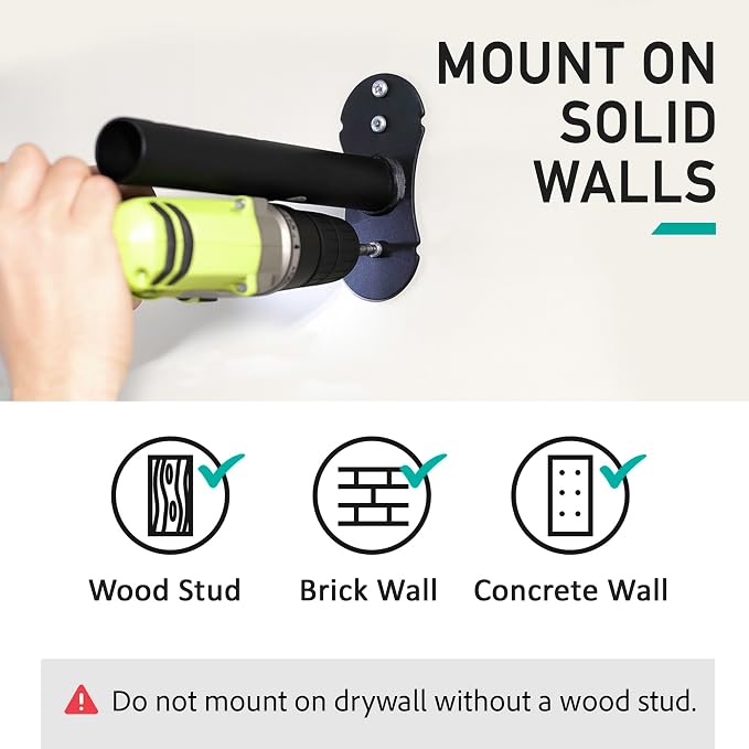 Buffalo Bike Wall Mount Rack – Adjustable Heavy-Duty Horizontal Indoor Hanger for Road, Mountain & Hybrid Bikes up to 48.5 lbs / 22 kg, Space-Saving Garage & Apartment Storage
