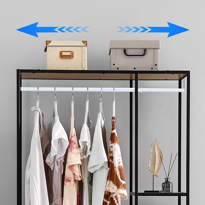 Expandable Closet Rod for Wire Shelf Hanging Clothes Adjustable Heavy Duty Closet Hanging Rod Extender Heavy Duty Hanger Bar Metal Poles for Wardrobes Hanger, 1 Pack(36-60 Inch,White)