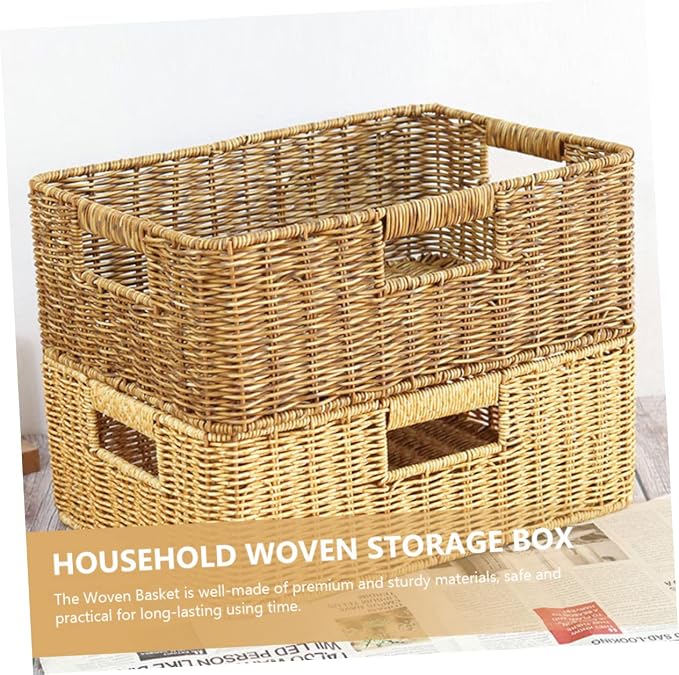 Alipis Material Woven Storage Basket Decorative Desktop Basket for Sundries Boho Style