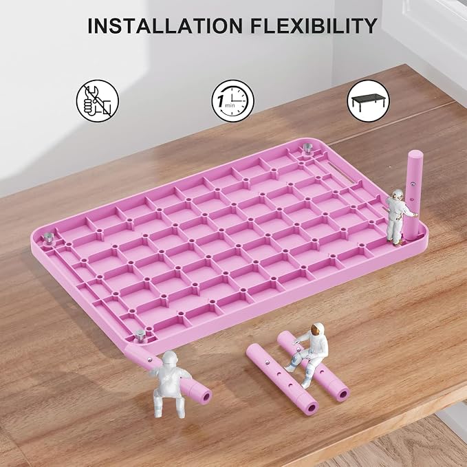 WALI Computer Monitor Stand for Desk, Adjustable Laptop Riser, Desk Monitor Stand Underneath Storage for Office, Home, School Supplies (PTT001-P), 1 Pack, Pink