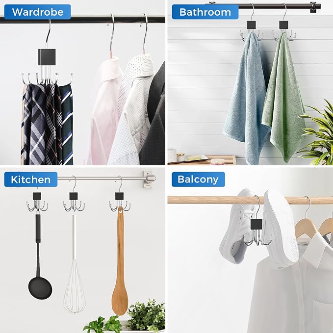 Belt Hanger, 2PCS Belt Organizer for Closet 360° Rotatable | Max 48 Belt Storage Rack Space Saving Closet Organizers and Storage for Belt, Bra, Tank Top, Tie, Scarf, Purse