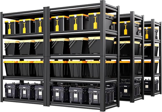 Set of 6 Heavy Duty Garage Shelving Unit, 71.2" H x 35.4" W x 16" D, 5-Tier Adjustable Storage Shelves for Garage Storage, Standing Shelf Unit & Shelves Organizer for Home, Warehouse, Workshop