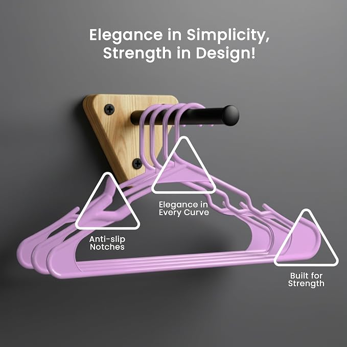 Utopia Home Plastic Hangers 30 Pack – Space Saving Clothes Hanger Pink | Durable & strong | Closet organizer & storage | Ideal for apartments, dorms & stocking stuffers