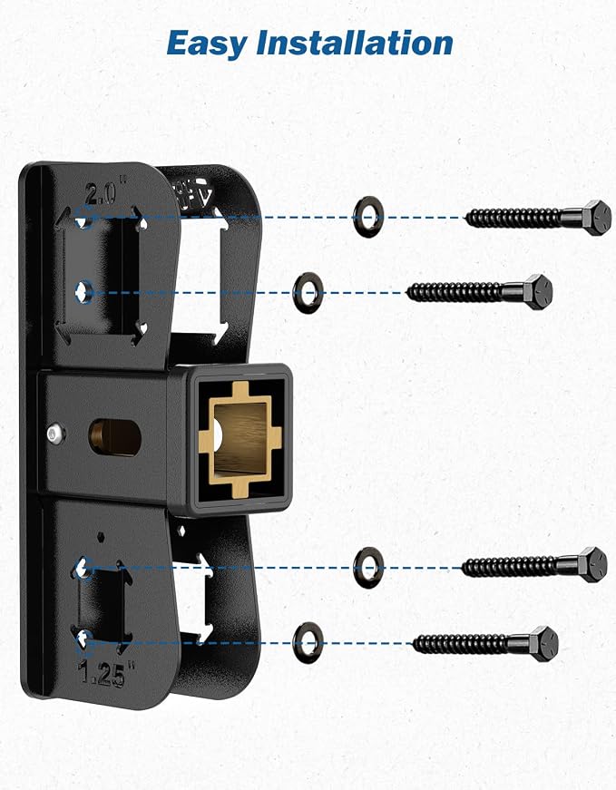 JOYTUTUS Hitch Wall Mount, Adjustable 1.25"/2" Receiver, 300LBS Load Capacity, Garage Storage Organizer for Bike Rack Hitch, Cargo Rack & Hitch Ski Rack