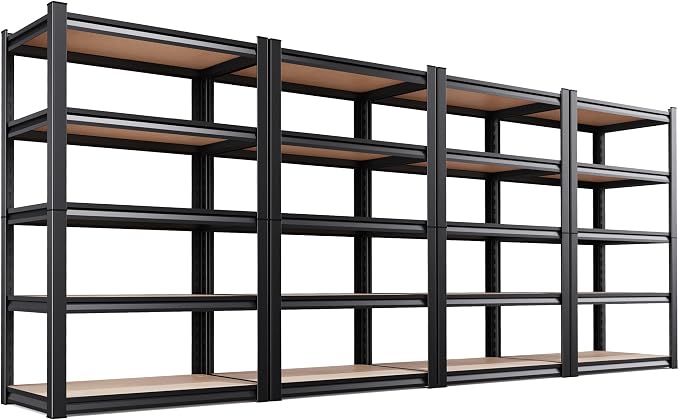 Set of 4 71"H-35"W-16D Garage Shelving-2050LBS 5 Tier Storage Shelves,Adjustable Heavy Duty Metal Shelving Unit and Storage Large Rack,Utility Steel Shelf For Shop Warehouse Industrial Pantry Basement
