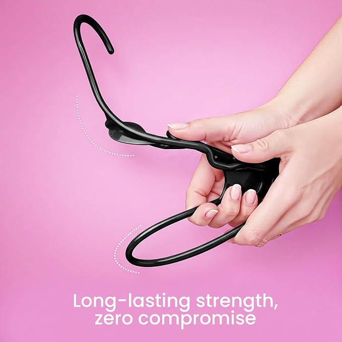 Utopia Home Plastic Hangers 100 Pack – Space Saving Clothes Hanger Black | Durable & strong | Closet organizer & storage | Ideal for apartments, dorms & stocking stuffers