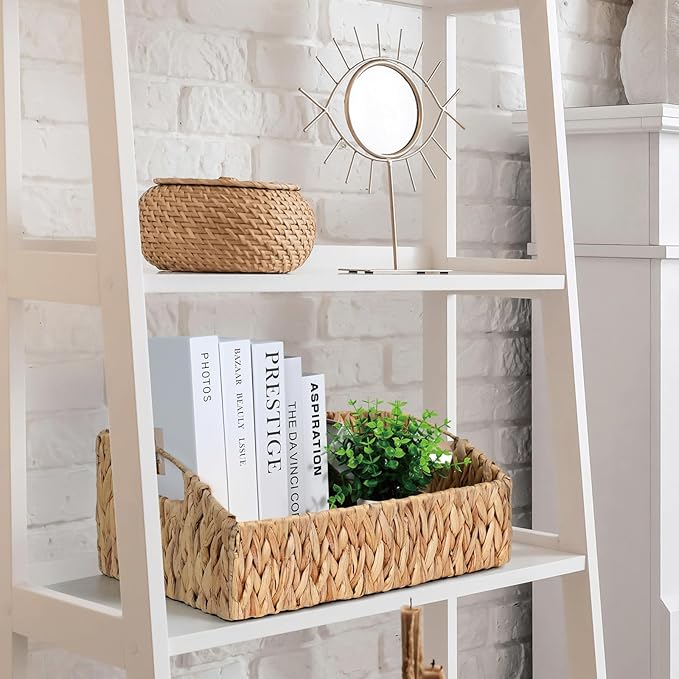Pantry Baskets for Organizing, Wicker Basket Shelf Storage | Handwoven Pantry Organizers and Storage with Built-in Handles, Laundryroom Organization Storage Bins for Snack Cans