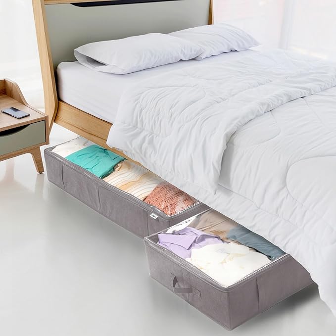 StorageExpert Closet Organizers and Storage - Maximize Space with Under Bed Storage Containers & Clothes Storage - Ideal Closet Organizer, Toy Storage Organizer & Underbed Storage (Grey, 4 Pack)