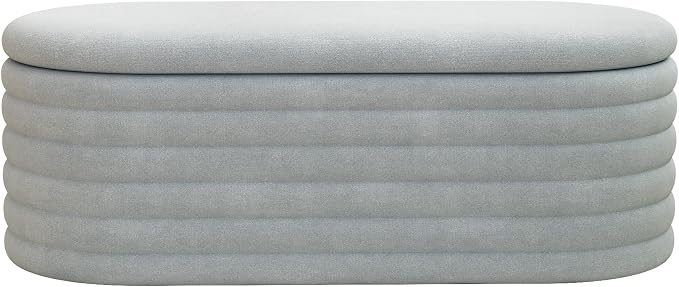 Storage Ottoman Bench 40 inch Upholstered Chenille Fabric Storage Bench for Bedroom End of Bed Stool Aesthetic Large Storag Ottoman for Living Room Entryway,Light Grey