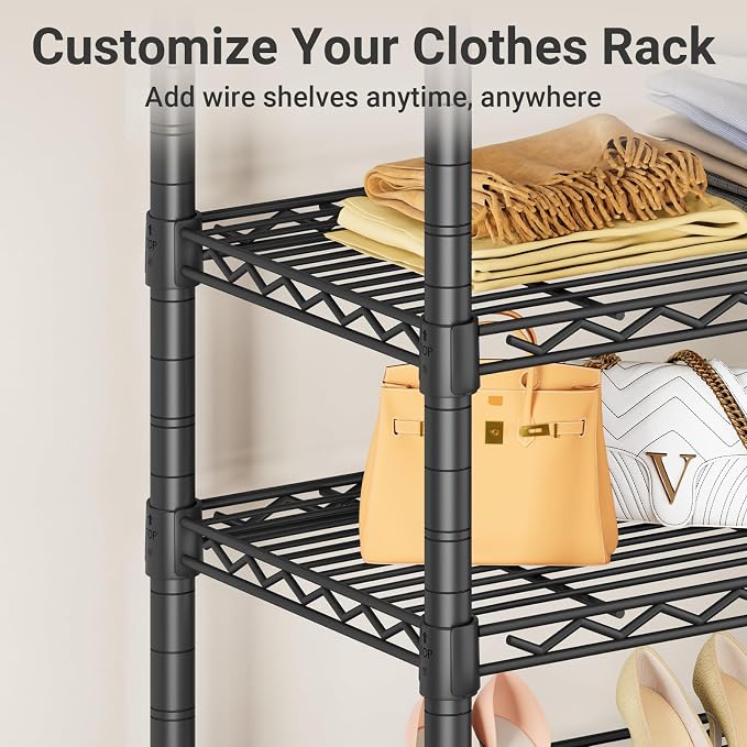 VIPEK 2Pack Wire Shelf for Clothes Rack, 13.8" x 15.7", Black | Wire Shelf Only Suitable for V7 Clothes Rack Quick Installation