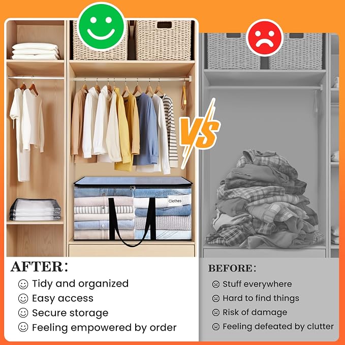 Moving Bags, Extra Large Heavy Duty Storage Bags, 76L, 6 Packs | Packing Bags with Strong Zippers & Handles, Top Opening Foldable Storage Tote for Home Organization and College Dorm Move-In