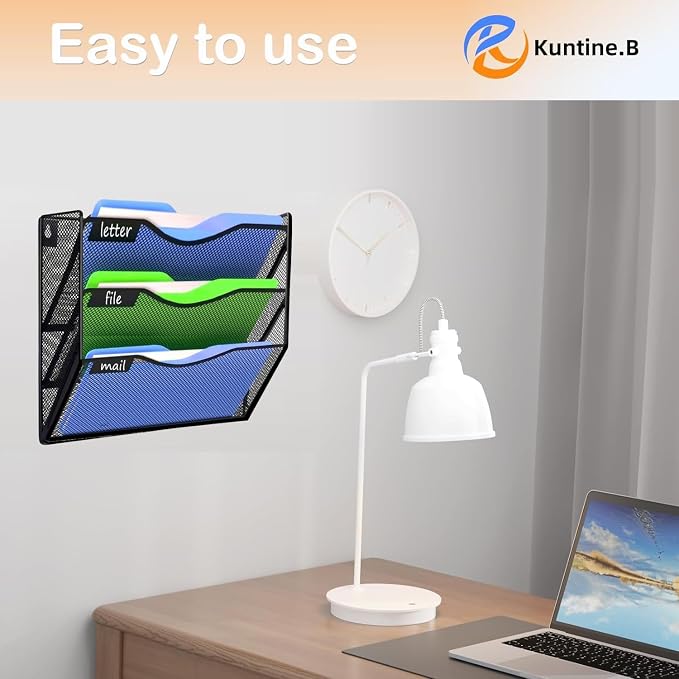 Kuntine.B Wall File Organizer Office Hanging Magazine Holder Wall File Organizer for Office Home