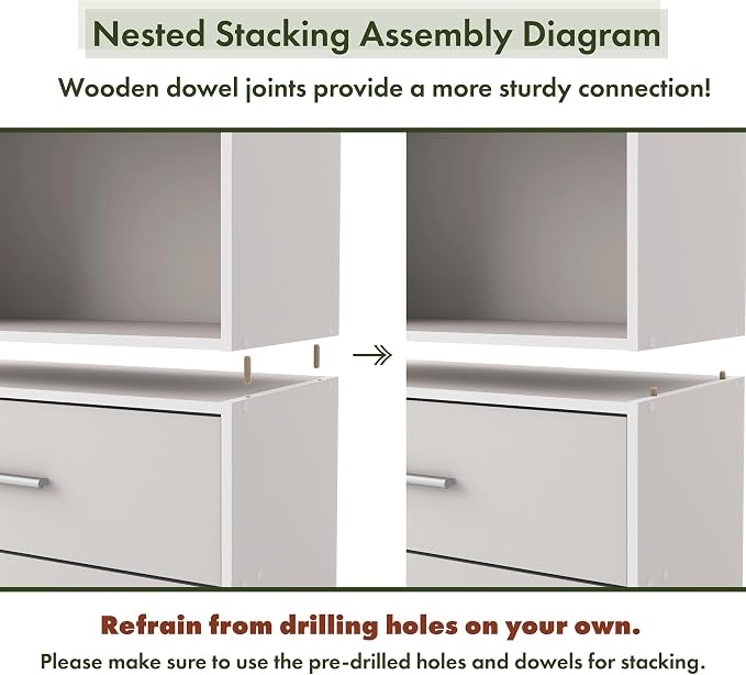 Homes: Inside + Out Apexa 2-Cube Storage Organizer Shelves, Stackable Wood Bookcase Fits Cubby Bins for Organization, Dorm Teen Room Decor & Home Office, Taupe Grey