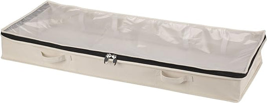Household Essentials Cedarline Under Bed Storage Bag with Heavy‑Duty Cotton Canvas and Durable 3‑Sided Zipper, Natural Finish
