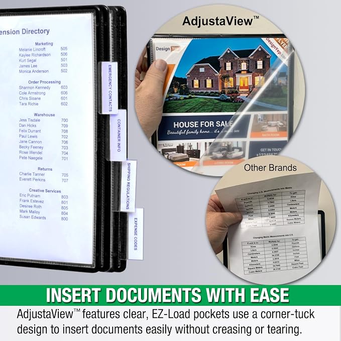 Ultimate Office FASTFIND 10-Pocket Wall Reference Display Organizer, Black | The Original 10-Pocket Wall Organizer Displays 20-Letter Size Sheets. Flip to Find Your Most Important Documents in Seconds