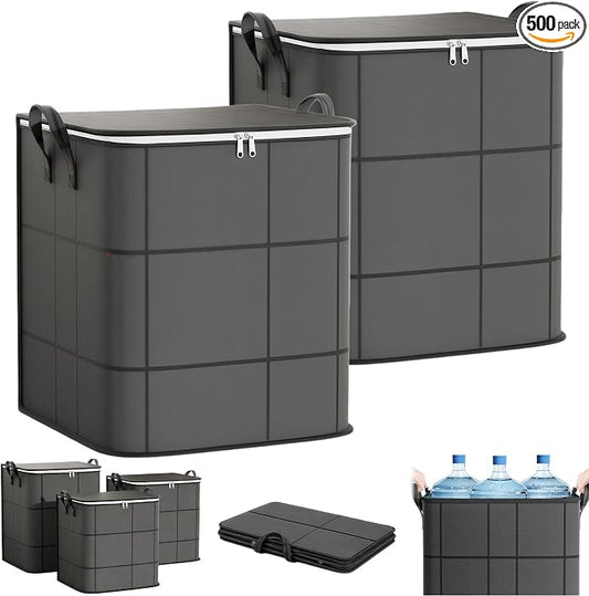 2027 New Thickened XXL Foldable Storage Bag With Reinforced Handles，L*2 | Large Capacity Zippered Fabric Organizer for Bedding & Clothes, Foldable Blanket Bag with Reinforced Handles