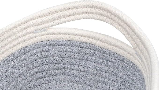 CubesLand Cube Shelf Storage Baskets for Organizing | Woven Closet Bins Shelves Toy Basket Box Nursery Baby 2 Packs Organization Off White/Light Gray