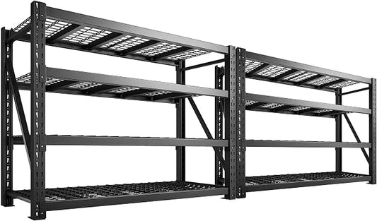 Bepatio 9400LBS Garage Shelving Heavy Duty, 72'H Storage Shelves Metal Shelving Unit, 4Tier Storage Rack Shelf,Adjustable Industrial Shelving for Warehouse Commercial,72'Hx68'Wx23.7'D,2PCS