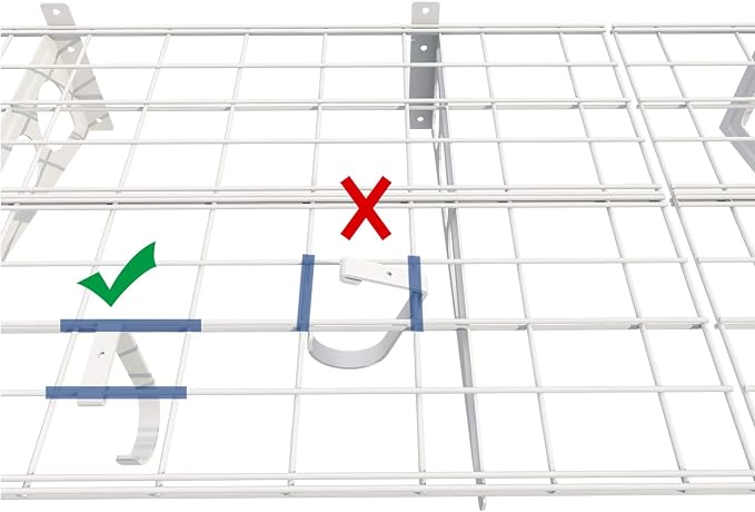 FLEXIMOUNTS 2-Pack 2x6ft Garage Shelving with Hooks, 1400lbs Load, White | 24"x72" Wall Shelf Garage Storage Rack Floating Shelves for Garage Workshop, Rustproof Seamless Grid Design, Classic Series
