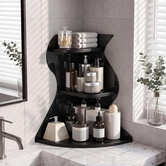 Bathroom Counter Organizer,Bathroom Counter Shelf,Perfume Organizer | 3 Tier Corner Bathroom Counter Organizer, Bathroom Sink Organizer, Makeup Organizer, Vanity Organizer Countertop,Corner Shelf