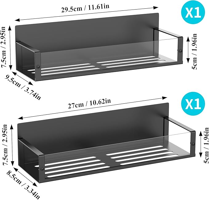 HuggieGems 2 Pack Magnetic Spice Storage Rack Organizer for Refrigerator and Oven, Clear Fridge Organizers and Storage