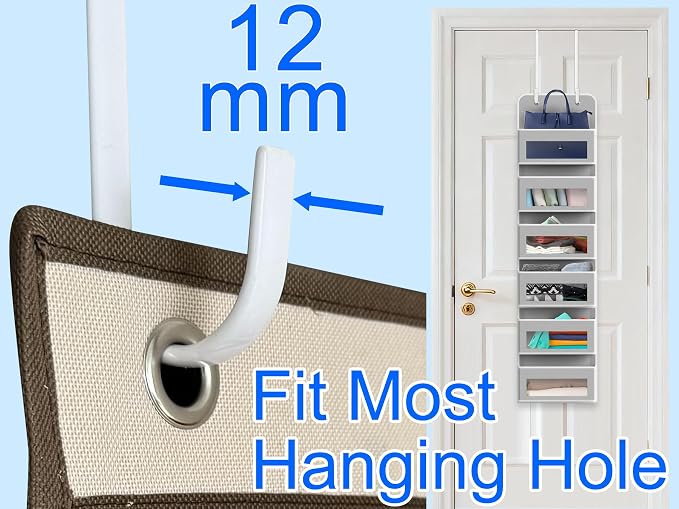 Single Long Over Door Steel Hooks 4 Pack Fit 1-3/8" Door 10" White | Plastic Coated Rubber Feel Towel Rack Robe Coat Shoe Wreath Hanger No Damage No Scratch for Bathroom Heavy Duty Thin Top