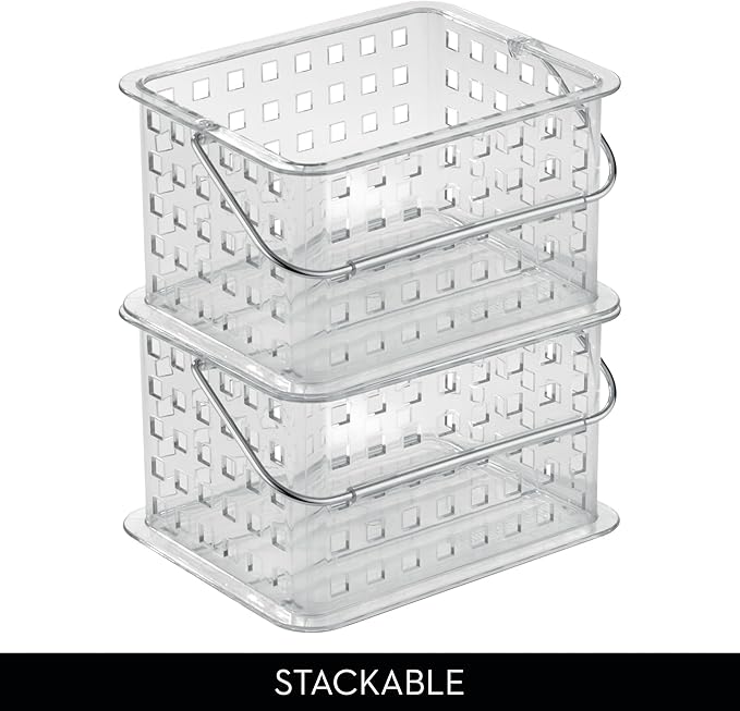 iDesign Small Clear Shower Caddy with Handle | Portable, Shower Organizer, For Dorm or Bathroom