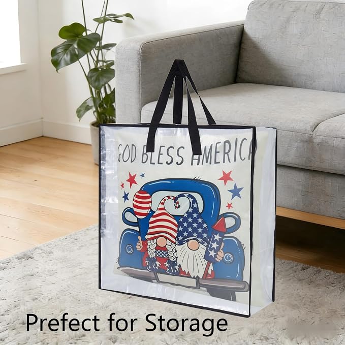 4-Pack Clear Heavy Duty Moving Bags and Storage Bags, 25 Gallon Large Moving Boxes Alternative for Wreath Storage Container, Under Bed Storage, Stadium Events, and College Moving Supplies