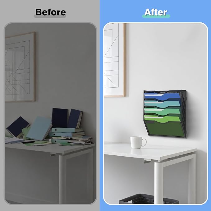 Kuntine.B Wall File Organizer Office Hanging Magazine Holder Wall File Organizer for Office Home