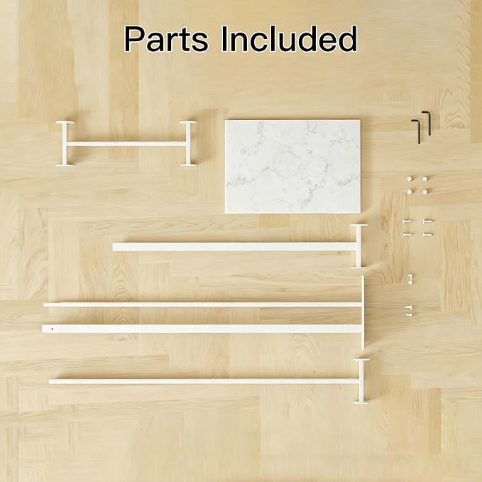 Metal Coat Rack Freestanding for Entryway (White) | Heavy Duty, Marble Base, Metal Frame, Essential Items Organizer for Clothes Bags, for Bedroom Living Room Hotel