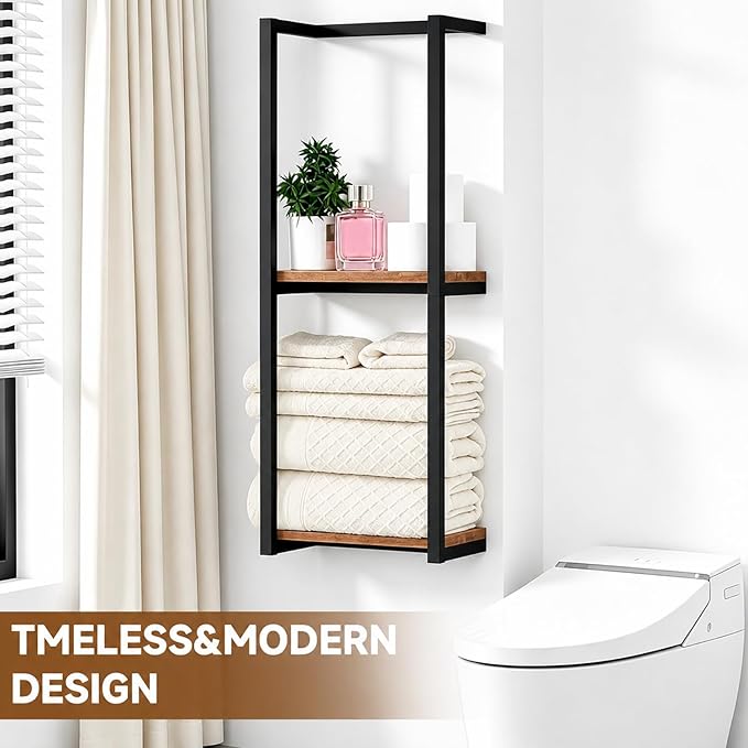 Towel Racks for Bathroom, 2 Tier Wall-Mounted Towel Rack, Home Decor Shelf, Space-Saving Organizer Rack for Household, Bathroom, and Bedroom