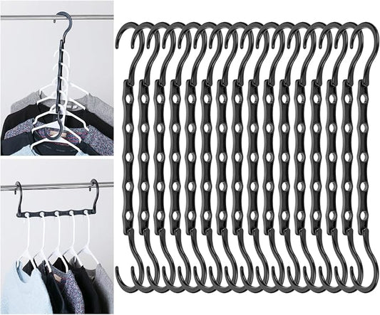 Mr. Pen- Space Saving Hangers, 16 pcs, 360° Rotating Hooks | Magic Cascading Hanger Organizer with 5 Enclosed Slots, Closet Organizers and Storage for Clothes