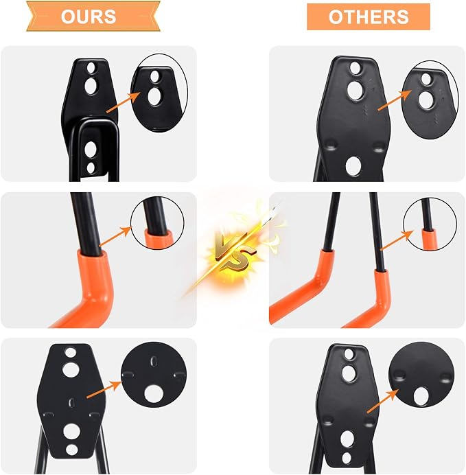 AOBEN Garage Hooks Heavy Duty, Steel Garage Storage Hooks, Utility Tool Hangers and Combinable Wall Mount Garage Hooks for Organizing Ladders, Bikes, Hoses, and More Equipment (S Hooks, 4 Pack)