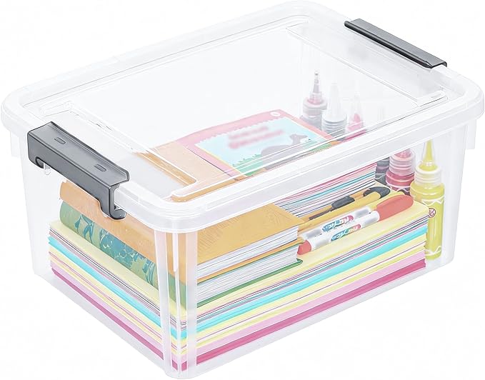 Citylife 17 QT Plastic Storage Bins with Lids Latching Stackable Storage Containers for Organizing Large Clear Storage Box for Garage, Craft, Toys, Closet, Home, 1 Pack