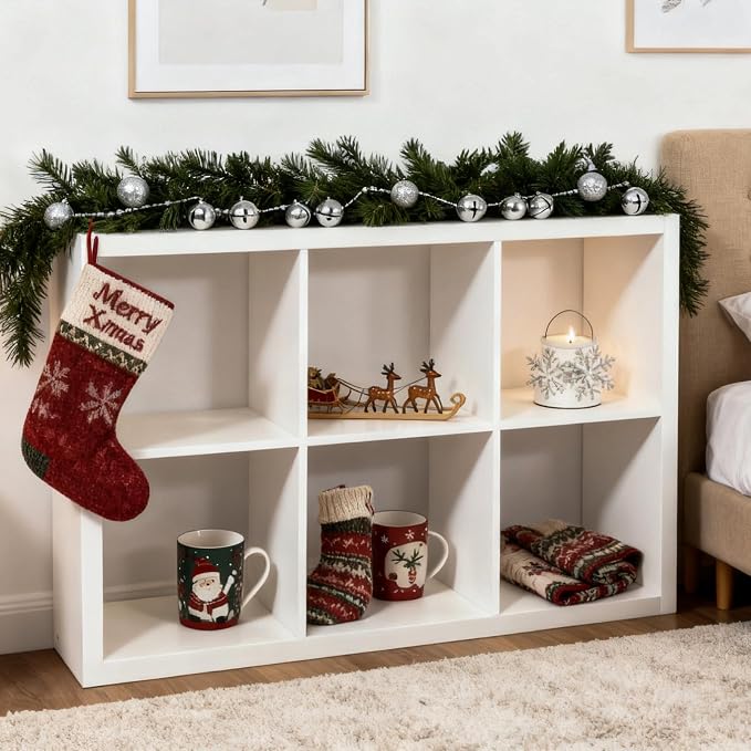 CTESNE【Wooden Thick Frame】 6 Cube Storage Organizer Shelf with Anti-Tipping Kits + Reversible Open Back Bookcase, Horizontal and Vertical Dual-use Standing Bookshelf（White,13inch）