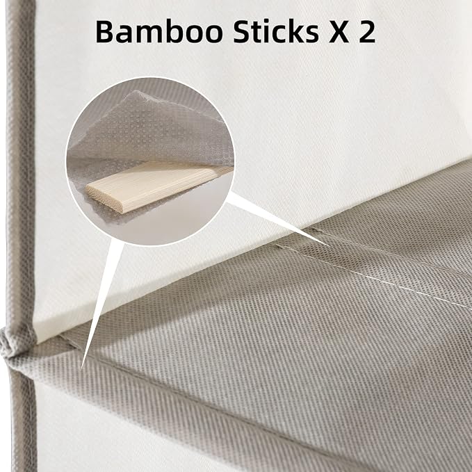 2 Packs Hanging Closet Organizer Storage, 6-Shelf Hanging Shelves Clothes Organizer and Storage with Side Pockets, Beige