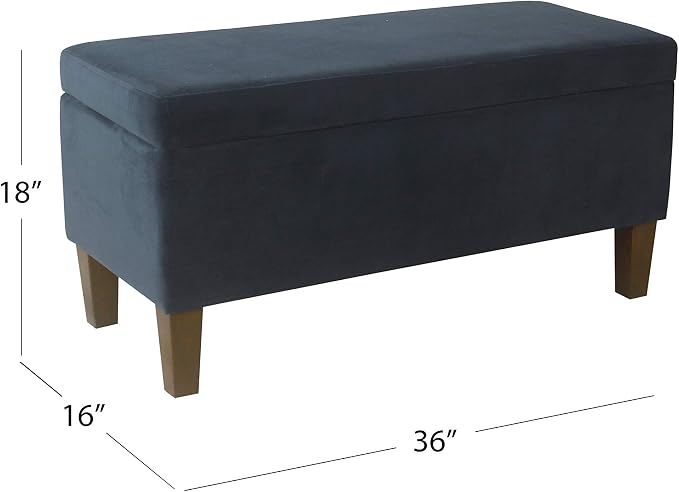 HomePop 36" Storage Ottoman Bench with Hinged Lid - Navy