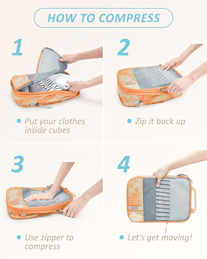 BAGSMART Compression Packing Cubes for Travel Essentials | 14 Set /6 Set /4 Set/2 Set, Lightweight, Durable