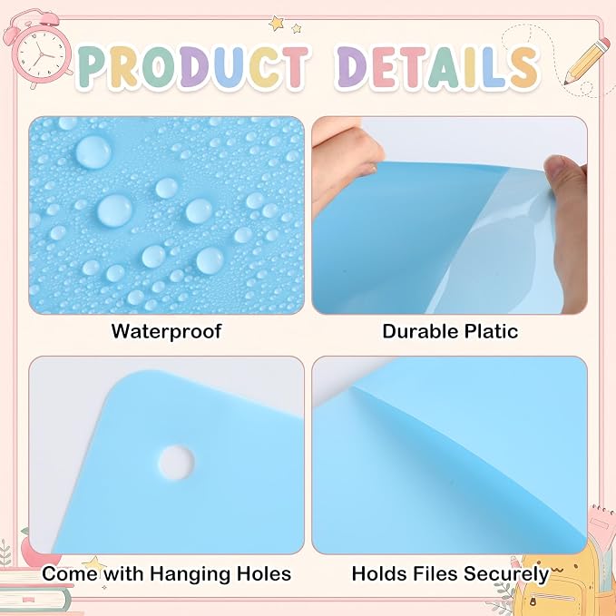 18Pcs Plastic Oversized Wall Pockets 12.6 X 9.4 Inch Hanging Wall File Organizer Hanging File Folders Holder Mail Organizer for Back to School Classroom Home Office Teaching Supplies (Pastel Color)