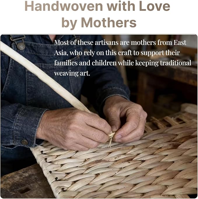 Scalloped Edge Wicker Basket, Hand-woven Rattan Storage Baskets with Built-in Handles, Water Hyacinth Basket for Organizing and Decor, 2 Pack (11 ½" L X 11 ½" W X 5 ¾" H)