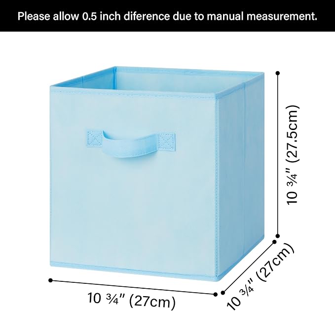 GRANNY SAYS 11 Inch Cube Storage Bins, Colorful Cube Storage Organizer, Fabric Storage Bins, Storage Cubes for Shelves, Closet, Toy Storage Bins for Kids Room, Play Room, Colour, 8-Pack
