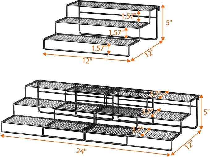 Dmevkic 3-Tier Expandable Can Storage Rack for Pantry,Adjustable Metal Can Organizers and Storage Holds Up to 36 Cans,Can Organizer for Pantry Kitchen Cabinet Countertop