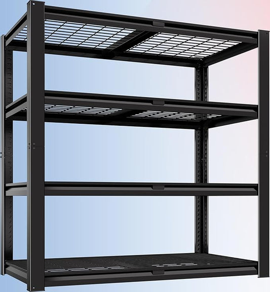 PrimeZone 40" W Heavy Duty Garage Shelving 2200 LBS 4 Tier Storage Shelves | Adjustable Industrial Metal Wire Shelf Utility Rack for Garage,Basement,Pantry,Warehouse,Commercial,40" W X 20" D X 60" H