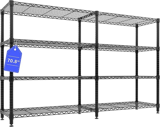 Garvee 70.8" W Storage Shelves Metal Shelving Unit Heavy Duty for Pantry